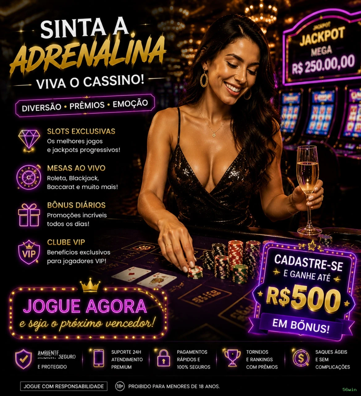Plataforma completa da 56win com todos os jogos